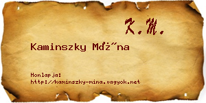 Kaminszky Mína névjegykártya